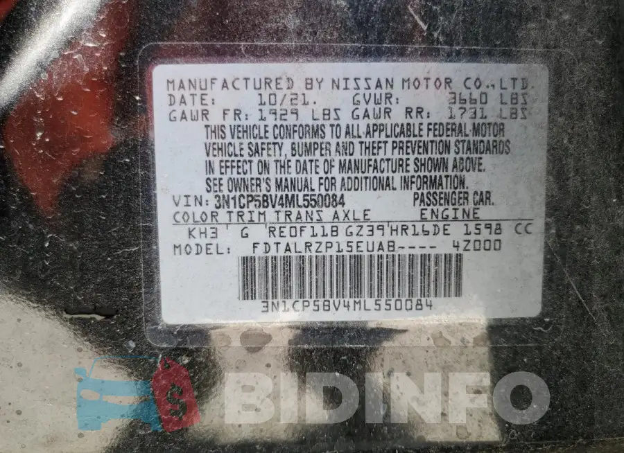 3N1CP5BV4ML550084 Photo# 13