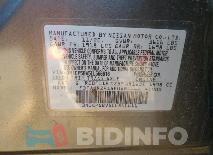 3N1CP5BV5LL566616 Photo# 13