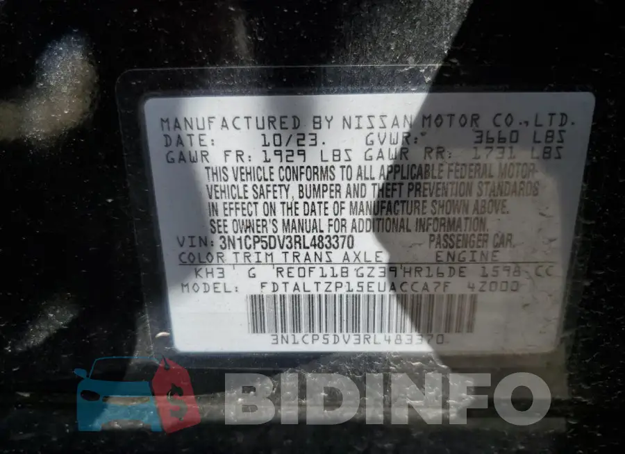 3N1CP5DV3RL483370 Photo# 14