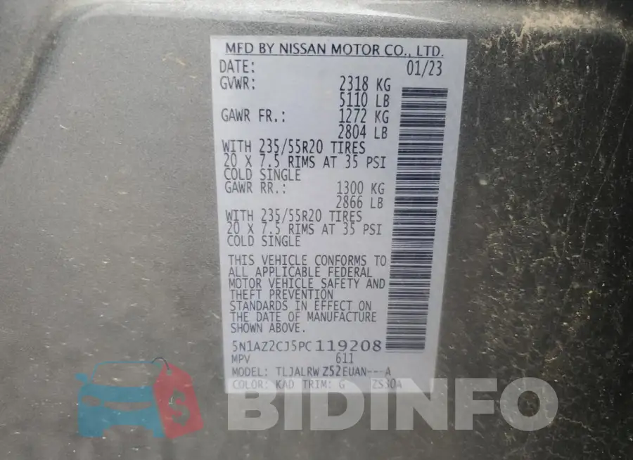5N1AZ2CJ5PC119208 Photo# 13