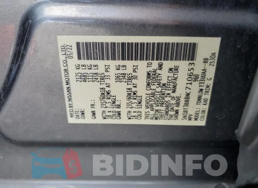 5N1BT3BB8NC710653 Photo# 13