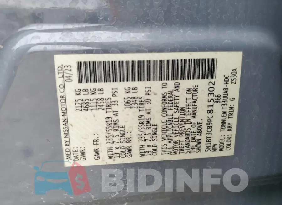 5N1BT3CB9PC815302 Photo# 13