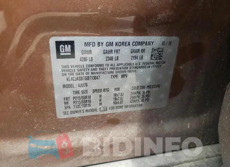 KL4CJASB7GB713047 Photo# 13