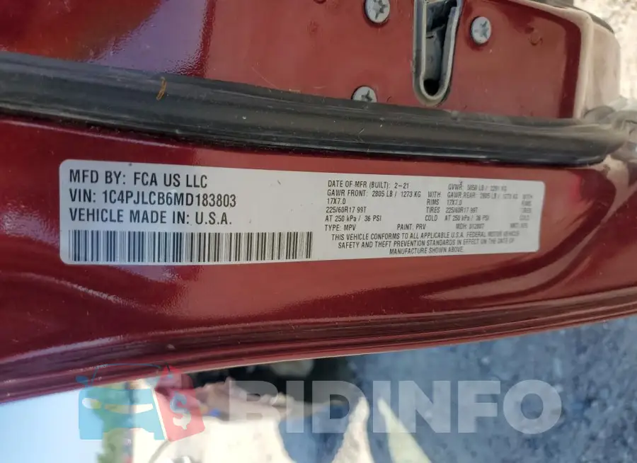 1C4PJLCB6MD183803 Photo# 13