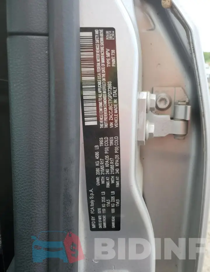 ZACCJBCT7GPD72693 Photo# 13