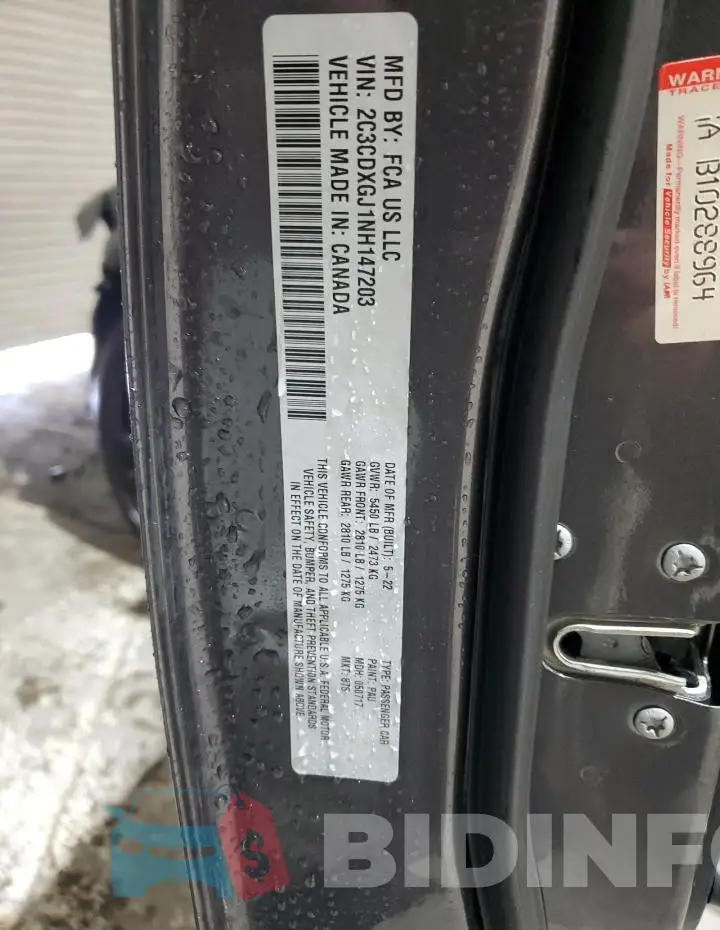 2C3CDXGJ1NH147203 Photo# 12