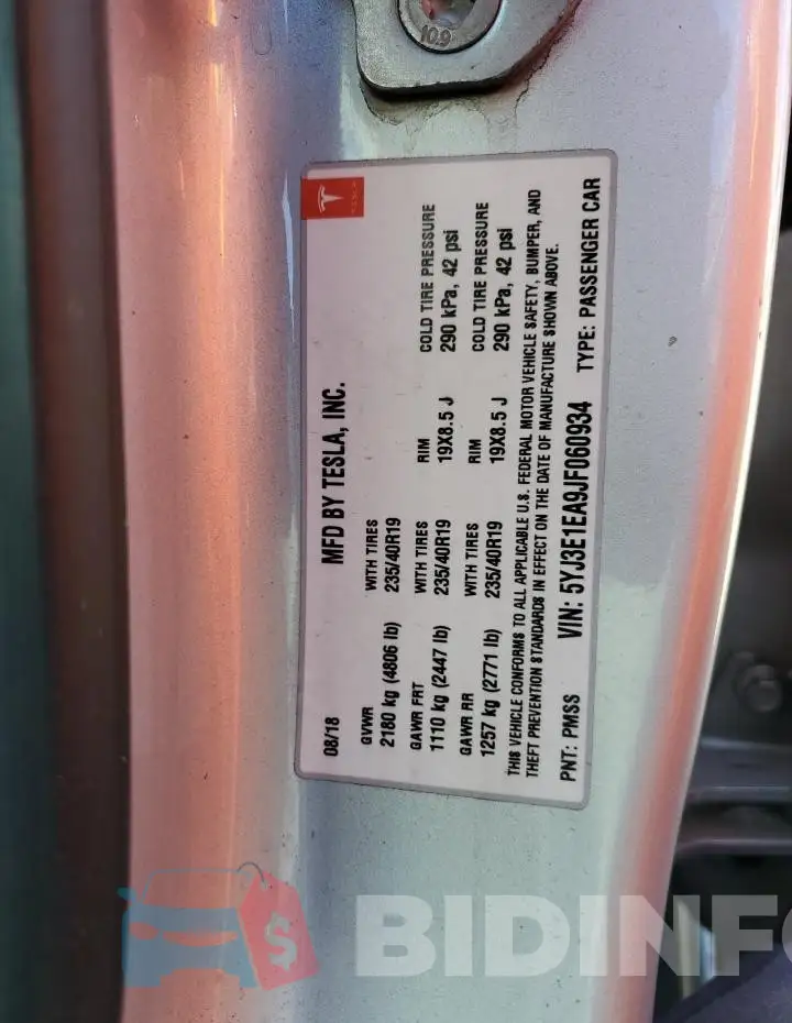 5YJ3E1EA9JF060934 Photo# 12
