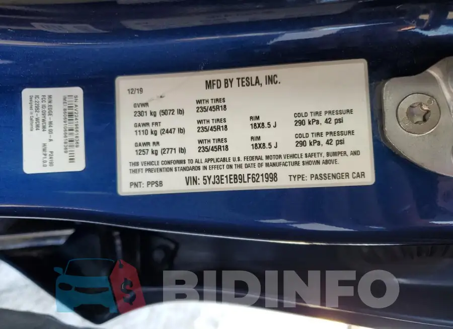 5YJ3E1EB9LF621998 Photo# 12