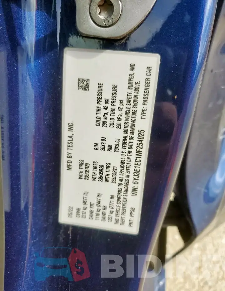 5YJ3E1EC1NF254025 Photo# 12