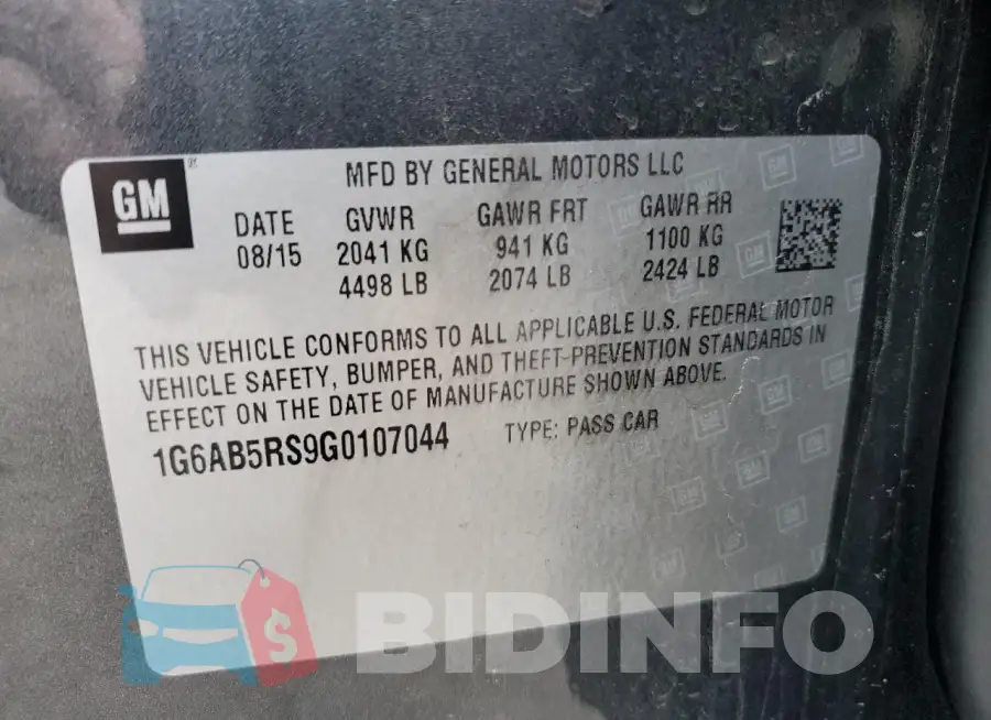 1G6AB5RS9G0107044 Photo# 12