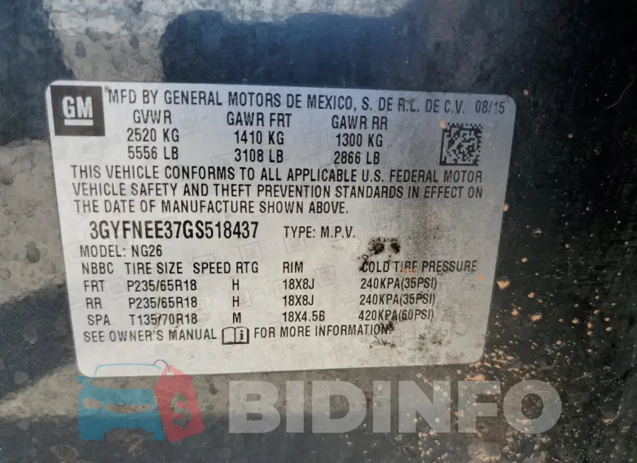 3GYFNEE37GS518437 Photo# 13