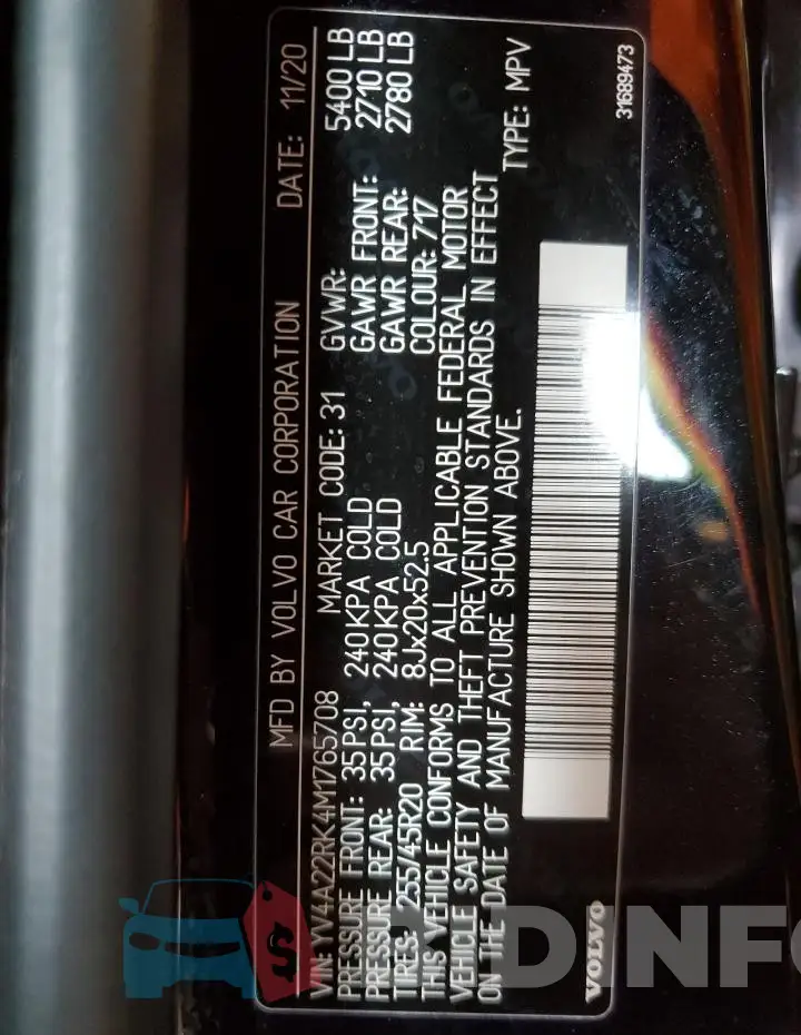 YV4A22RK4M1765708 Photo# 13