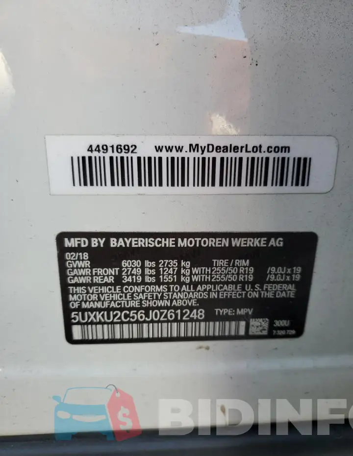 5UXKU2C56J0Z61248 Photo# 13