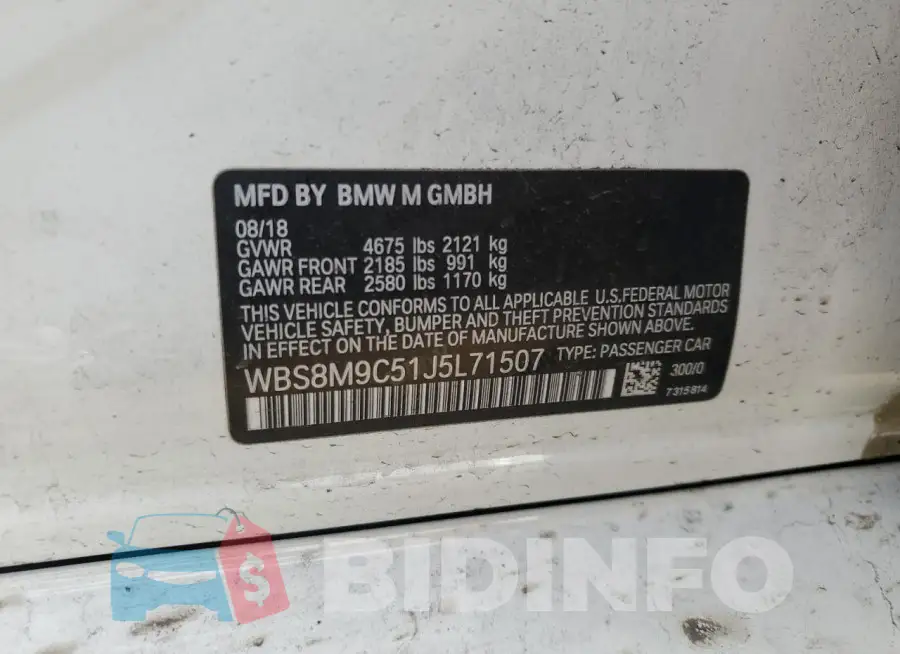 WBS8M9C51J5L71507 Photo# 12