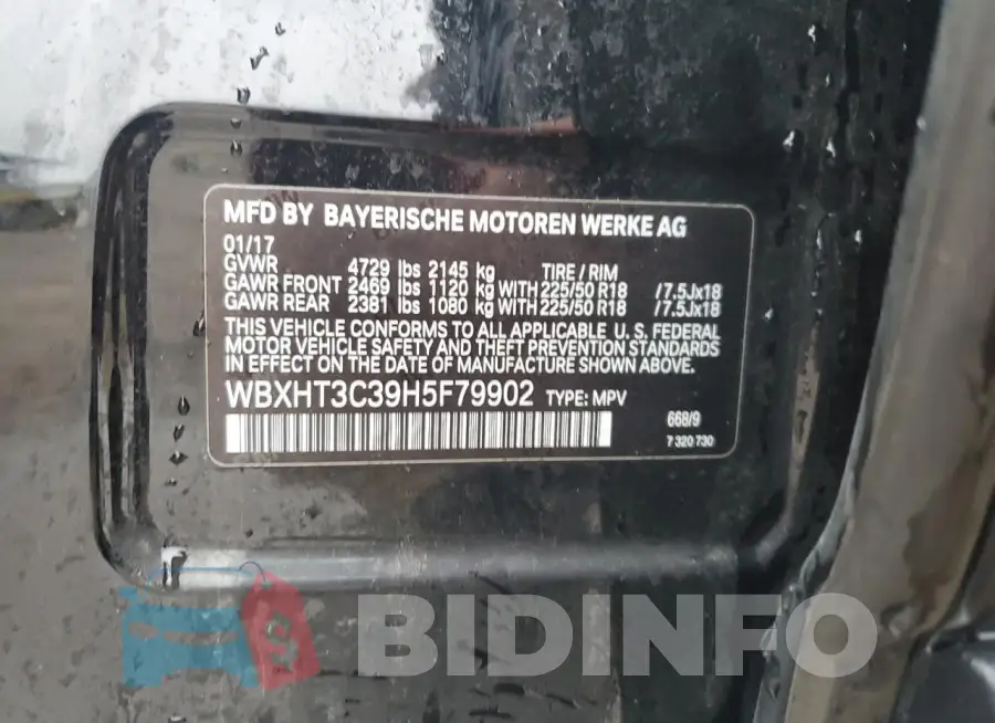 WBXHT3C39H5F79902 Photo# 13
