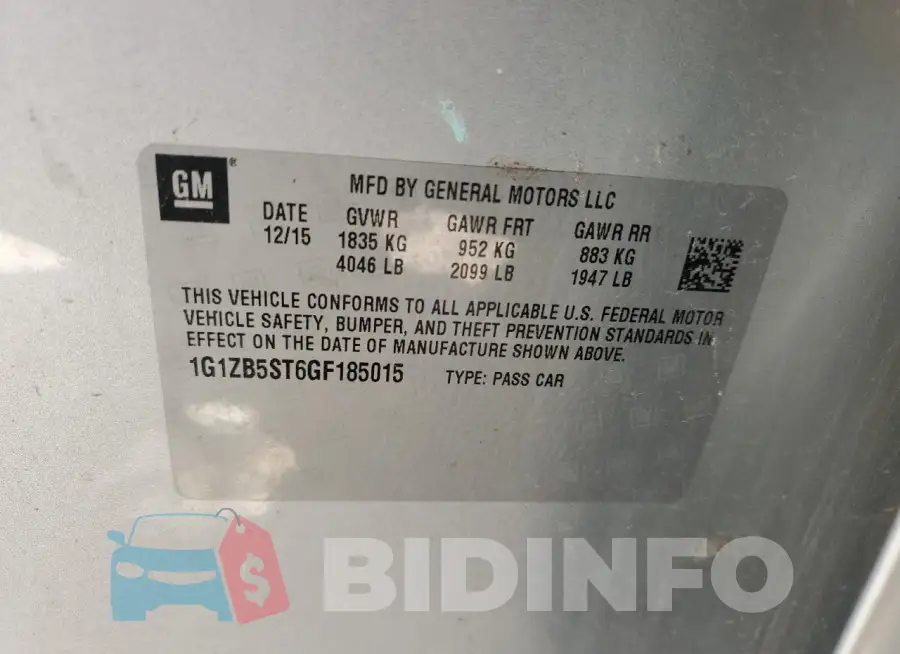1G1ZB5ST6GF185015 Photo# 12