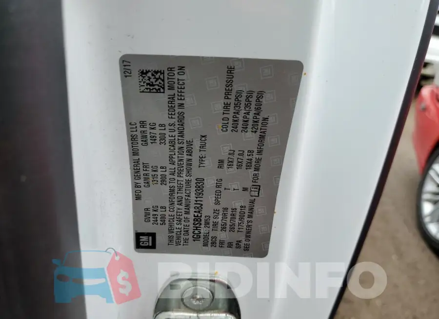 1GCHSBEA8J1193830 Photo# 12