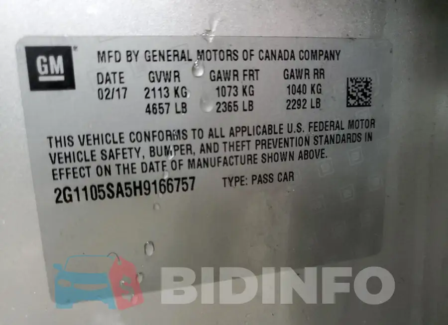2G1105SA5H9166757 Photo# 12