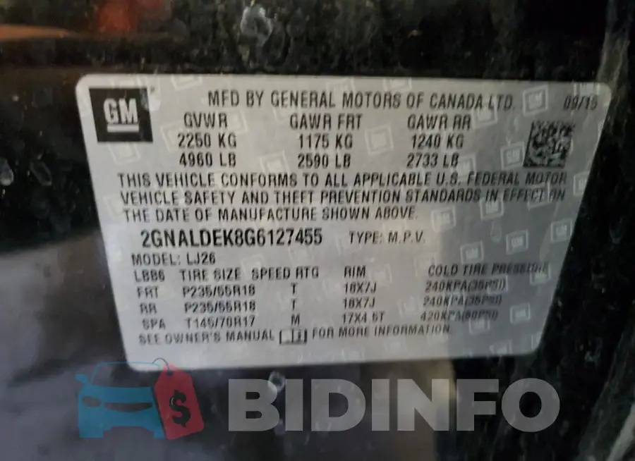 2GNALDEK8G6127455 Photo# 12