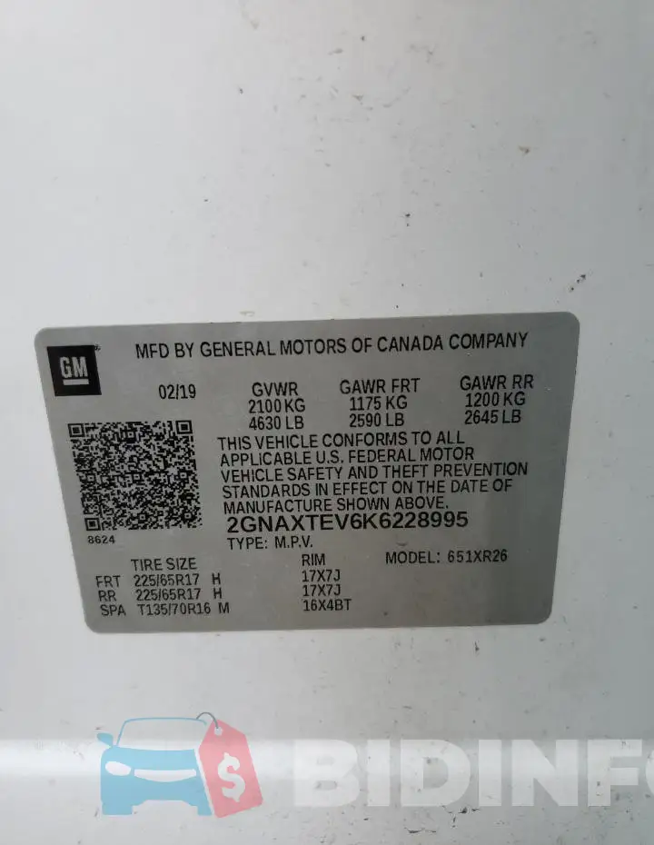 2GNAXTEV6K6228995 Photo# 12