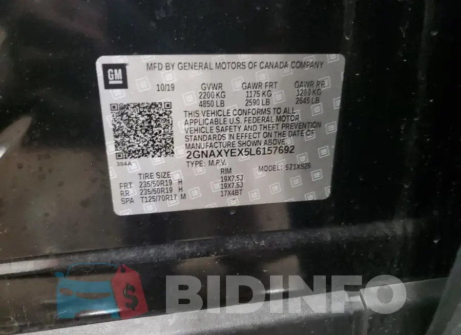 2GNAXYEX5L6157692 Photo# 13
