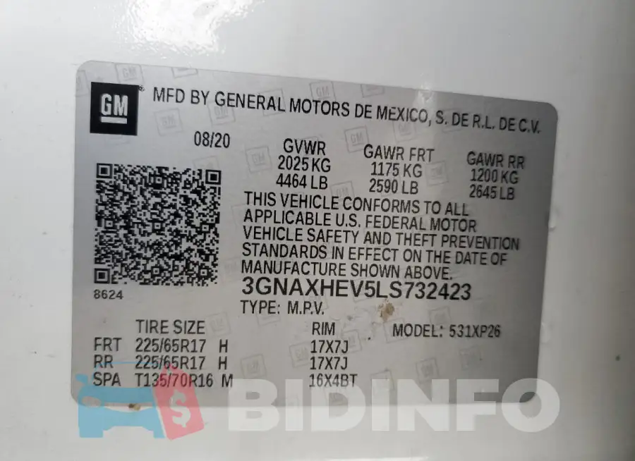 3GNAXHEV5LS732423 Photo# 13