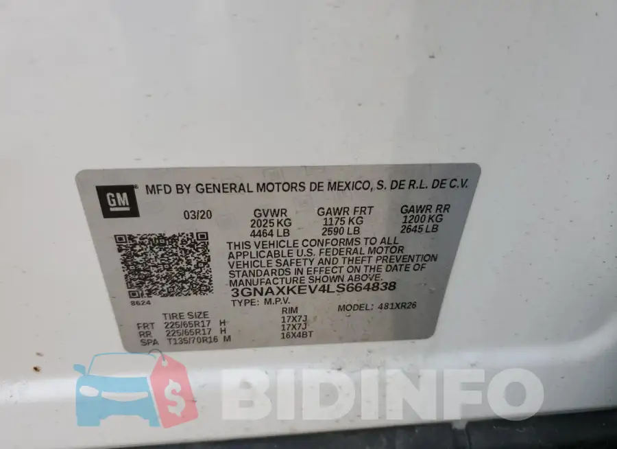 3GNAXKEV4LS664838 Photo# 13