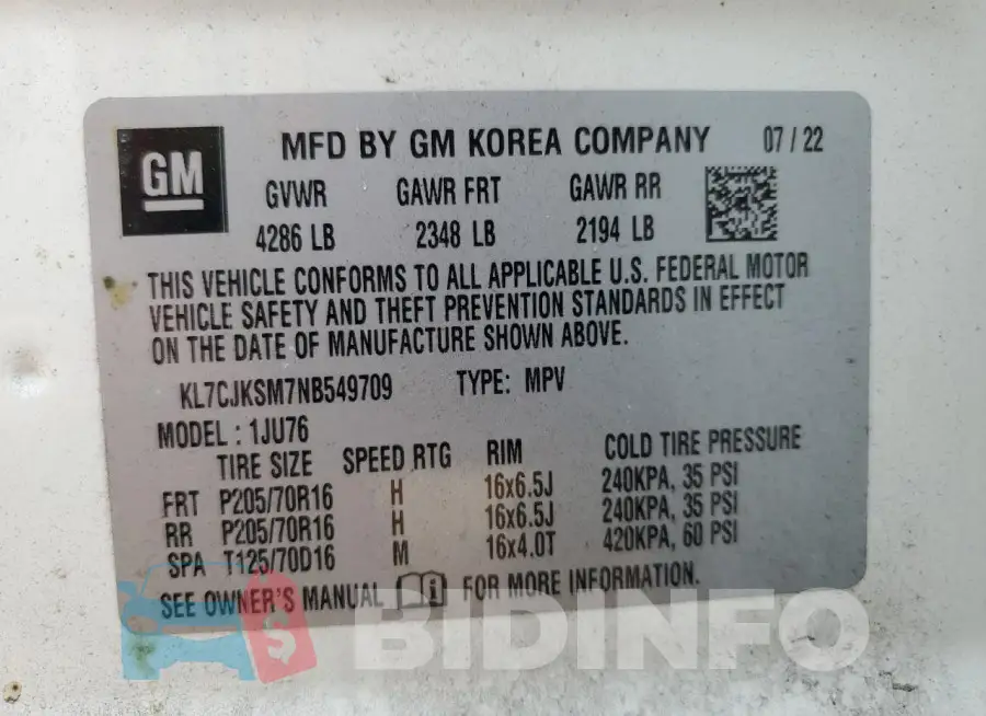 KL7CJKSM7NB549709 Photo# 12