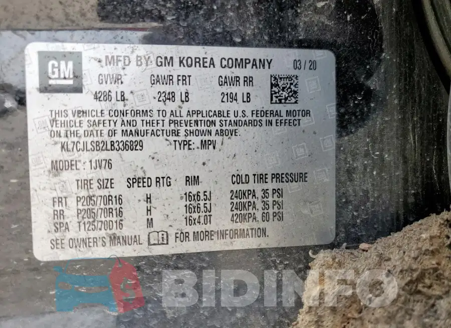 KL7CJLSB2LB336829 Photo# 14