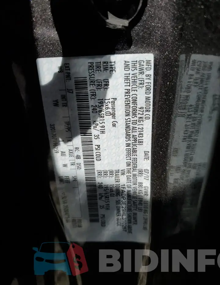 1FADP3E29HL310267 Photo# 12