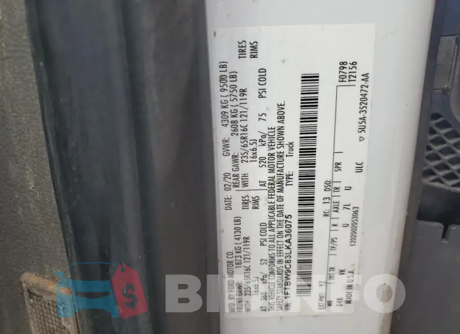 1FTBW9C83LKA36075 Photo# 12