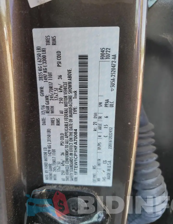 1FTEW1CP1HFA70084 Photo# 12