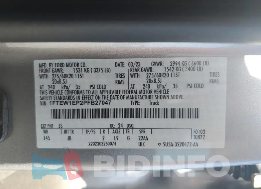 1FTEW1EP2PFB27047 Photo# 12