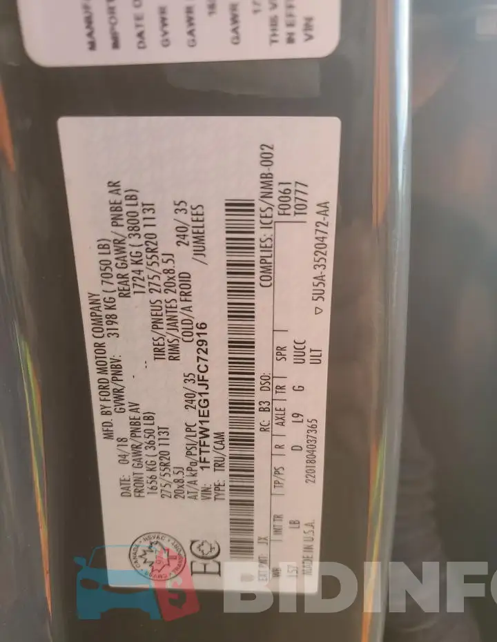 1FTFW1EG1JFC72916 Photo# 12