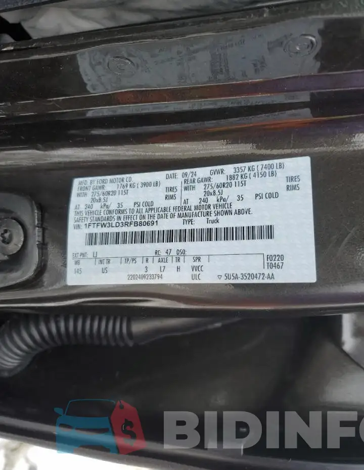 1FTFW3LD3RFB80691 Photo# 12