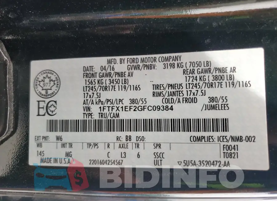 1FTFX1EF2GFC09384 Photo# 12