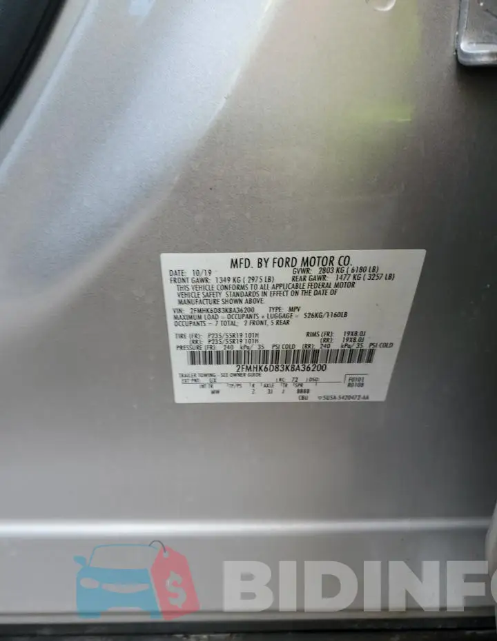 2FMHK6D83KBA36200 Photo# 13