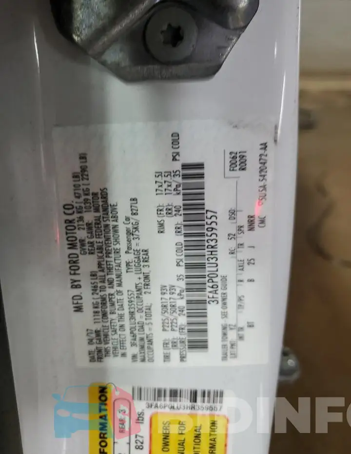 3FA6P0LU3HR359557 Photo# 13