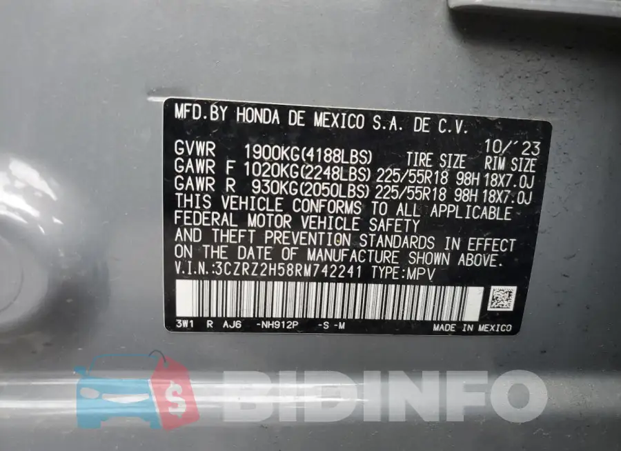 3CZRZ2H58RM742241 Photo# 13