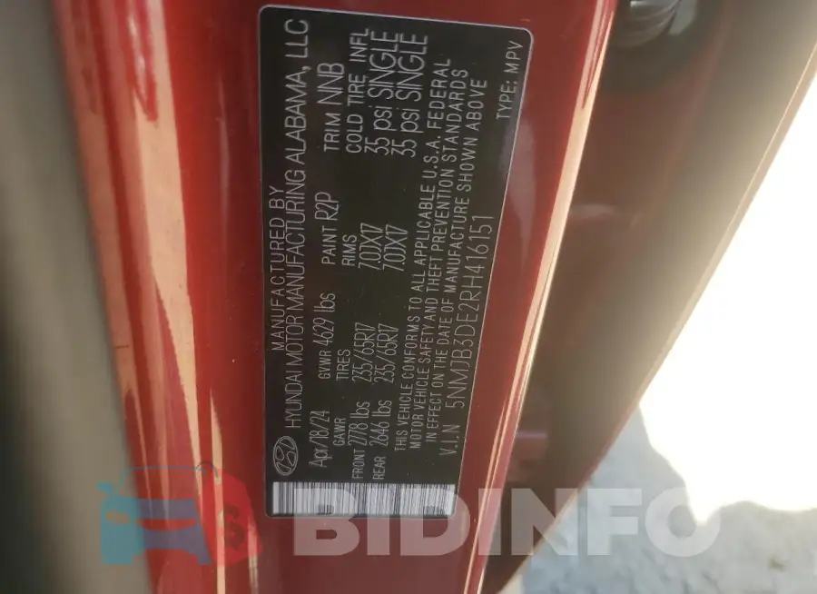 5NMJB3DE2RH416151 Photo# 13