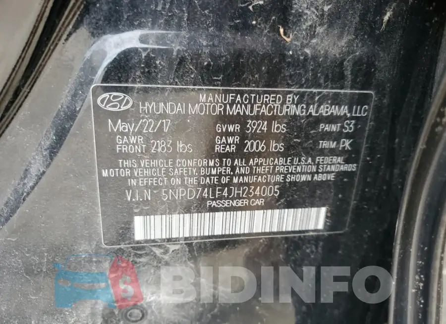 5NPD74LF4JH234005 Photo# 12