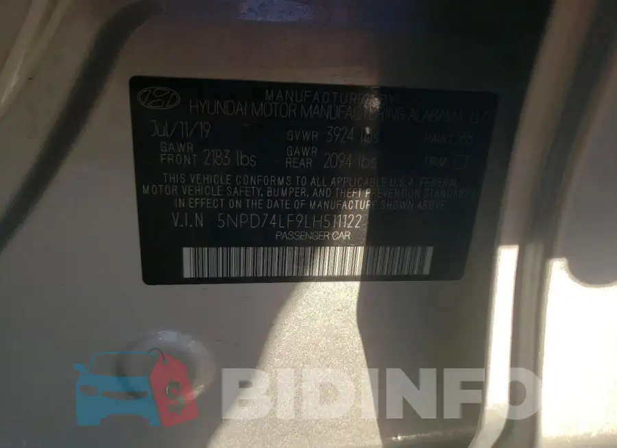5NPD74LF9LH511122 Photo# 12