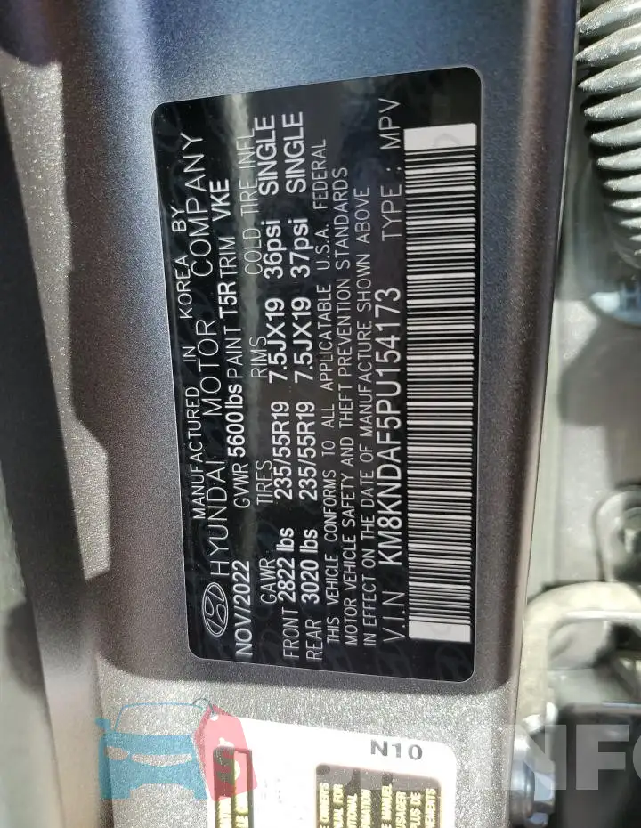 KM8KNDAF5PU154173 Photo# 13