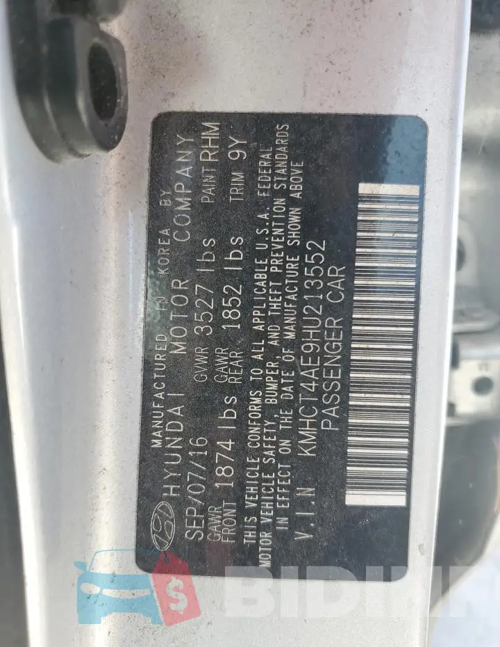 KMHCT4AE9HU213552 Photo# 12
