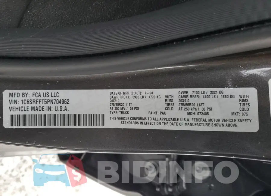 1C6SRFFT5PN704962 Photo# 12