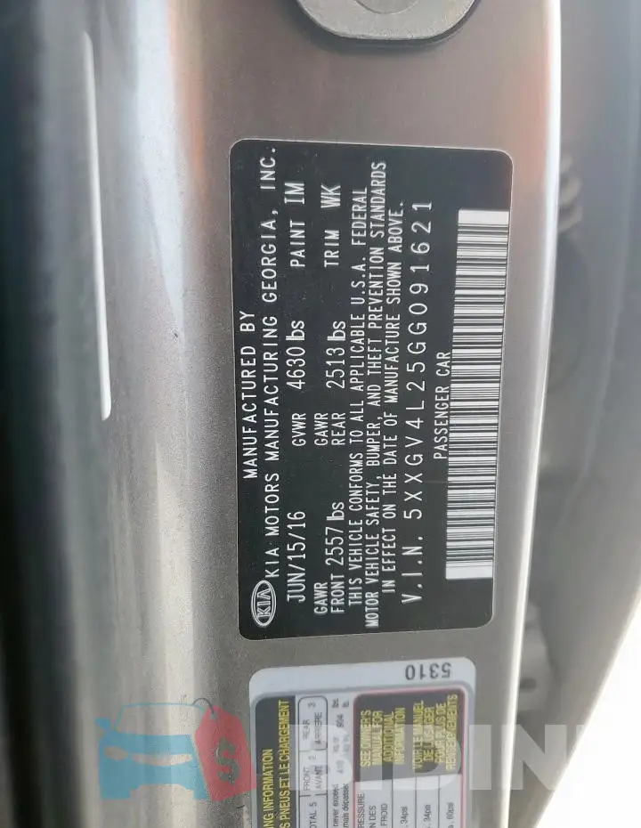 5XXGV4L25GG091621 Photo# 12
