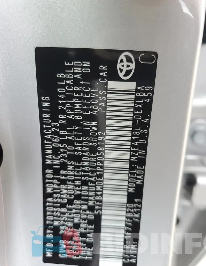5YFB4MDE1PP058192 Photo# 13