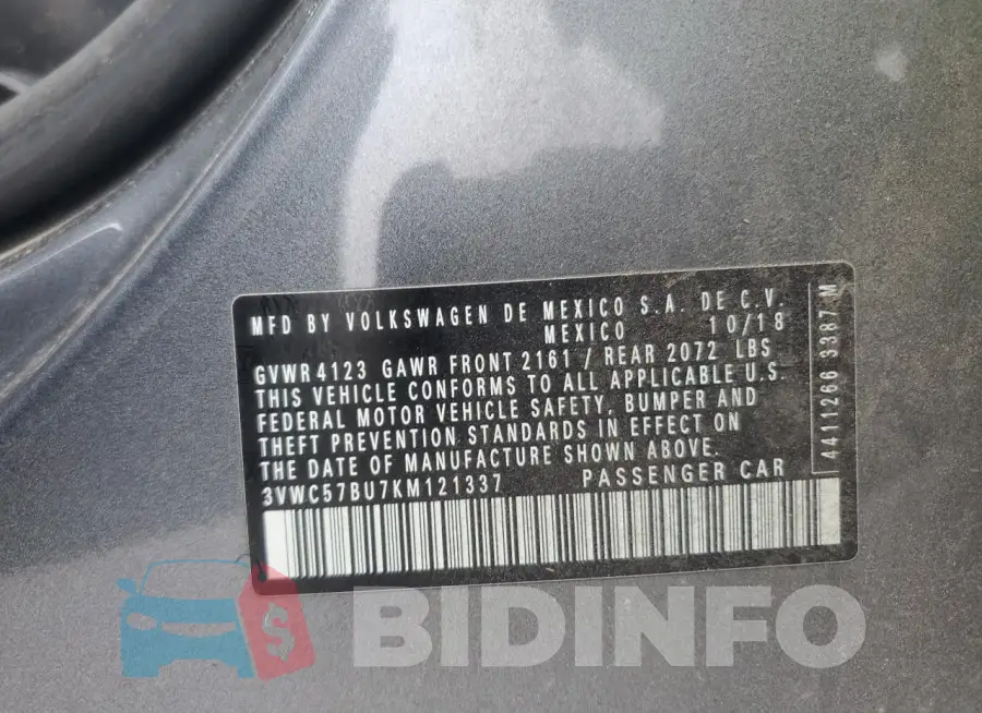 3VWC57BU7KM121337 Photo# 13