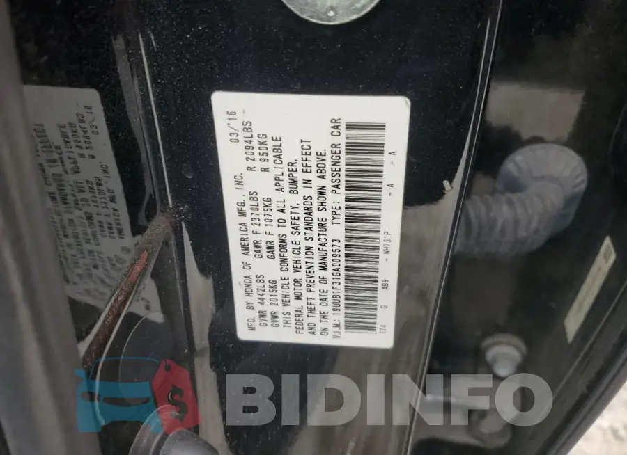 19UUB1F31GA009573 Photo# 12