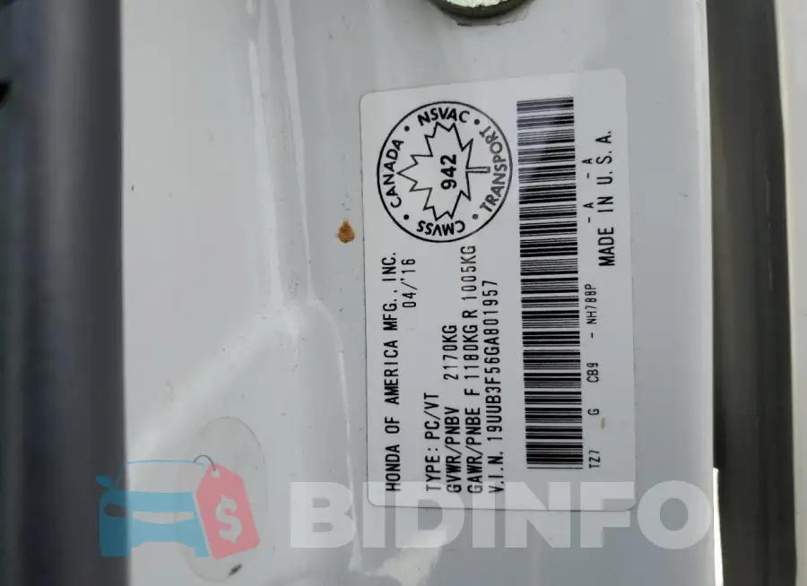 19UUB3F56GA801957 Photo# 12